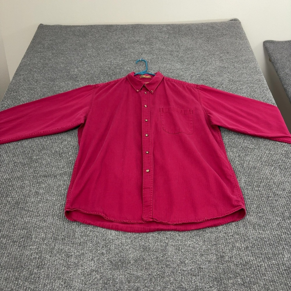 Vintage Casual Classics Lord & Taylor Shirt Mens L Red Cotton Button Down Casual
